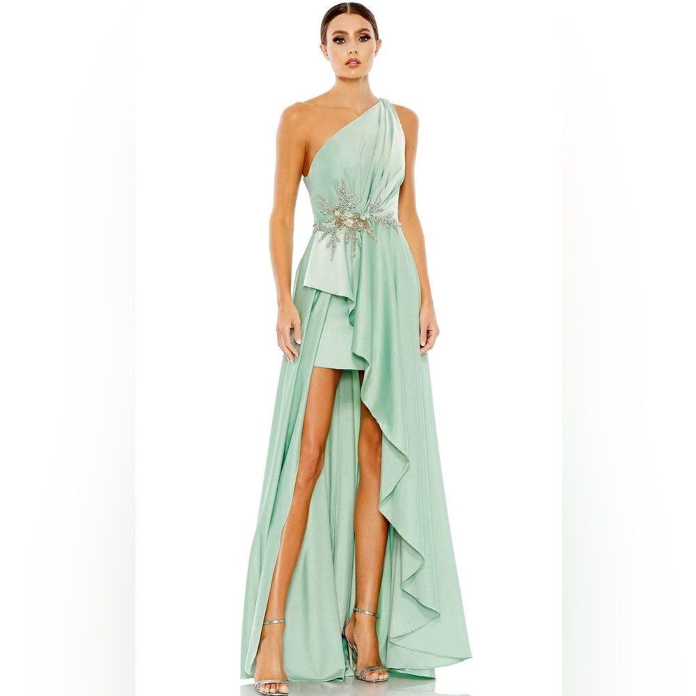 MAC DUGGAL 11262 - Asymmetric Beaded Waist Evening Gown/ size 8